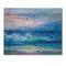 Designart - Blue Waves Breaking At The Beach II - Nautical & Coastal Print on Natural Pine Wood
